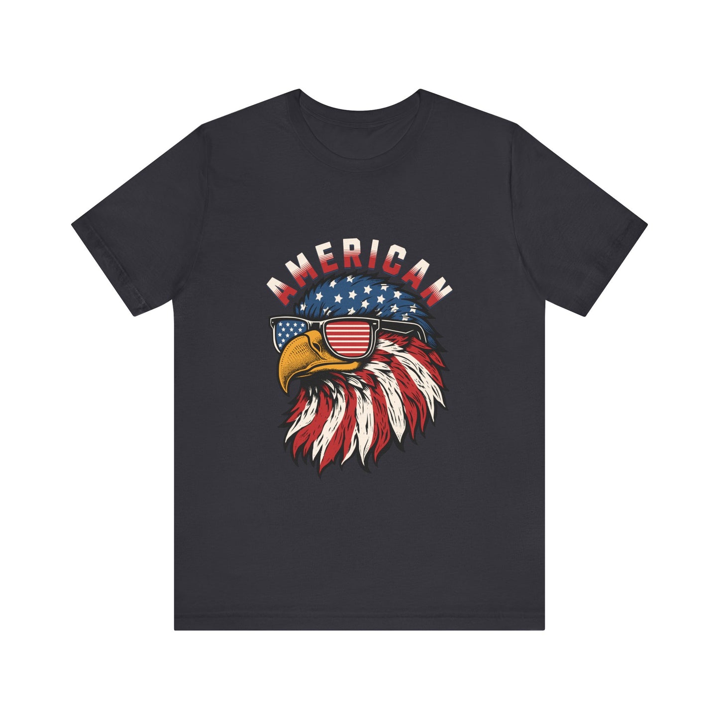 American Eagle Graphic Tee, Patriotic T-Shirt, Unisex Short Sleeve Top, Summer Casual Wear, Fourth of July Shirt, Eagle Lover Gift