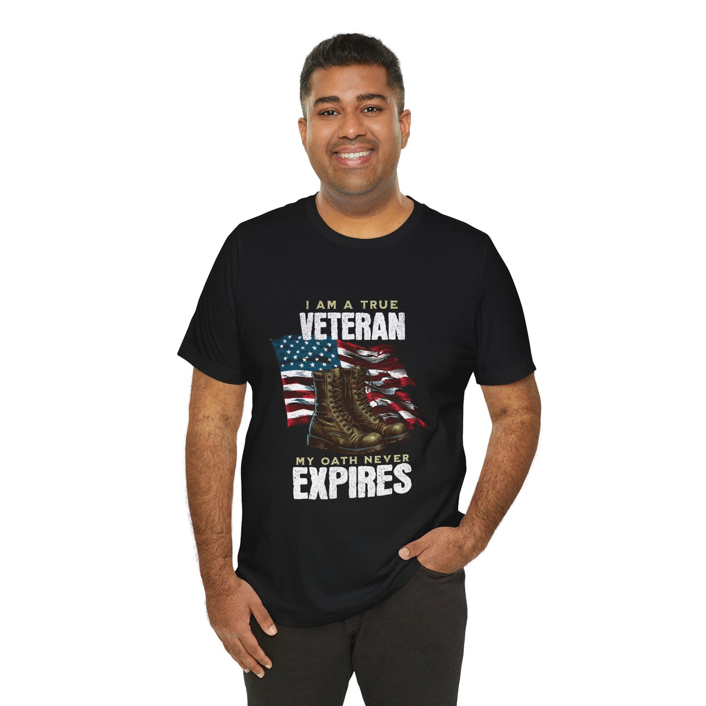 Veteran Tribute Tee, Unisex Military Shirt, Patriotic Short Sleeve T-Shirt, Gift for Veterans, Oath Never Expires Apparel