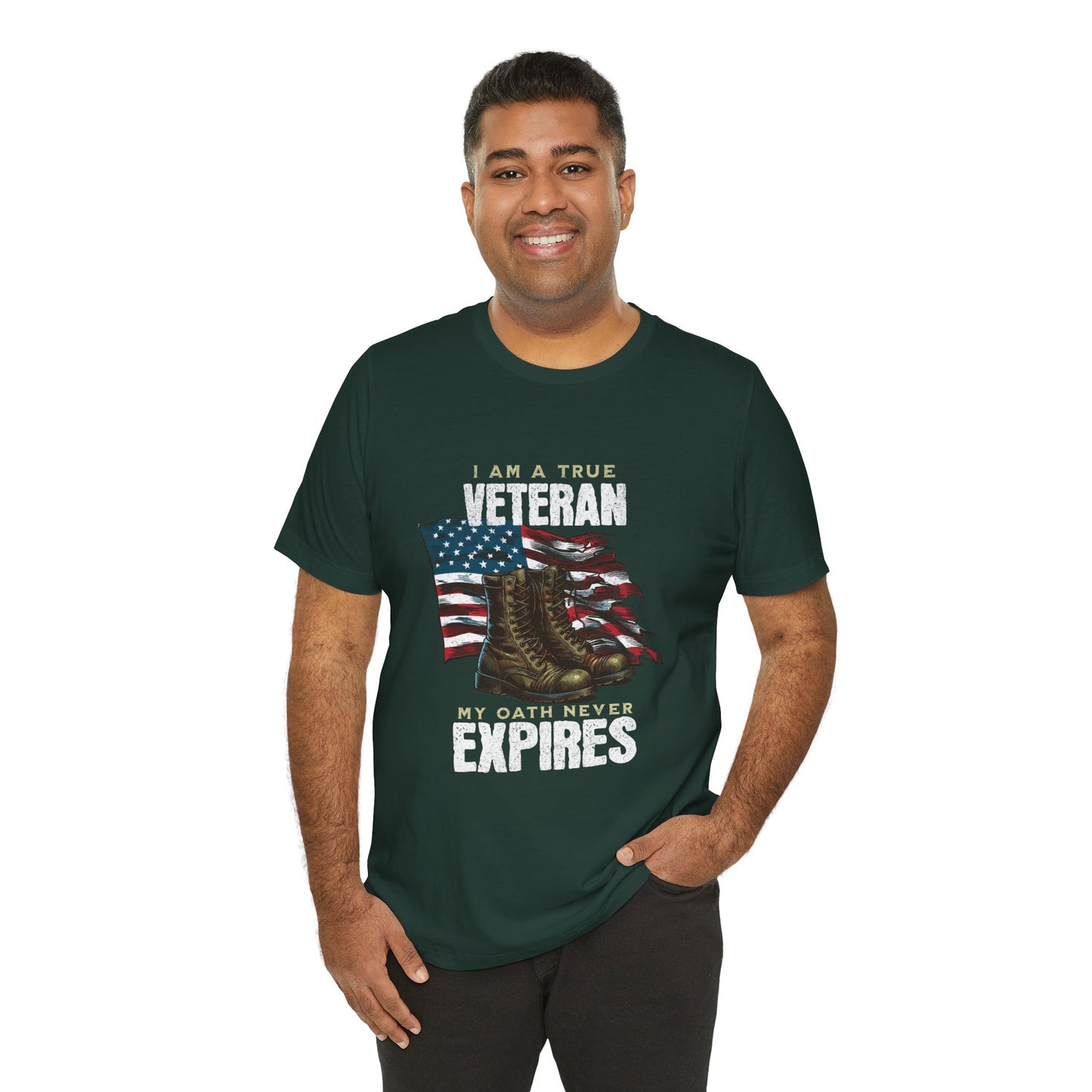 Veteran Tribute Tee, Unisex Military Shirt, Patriotic Short Sleeve T-Shirt, Gift for Veterans, Oath Never Expires Apparel