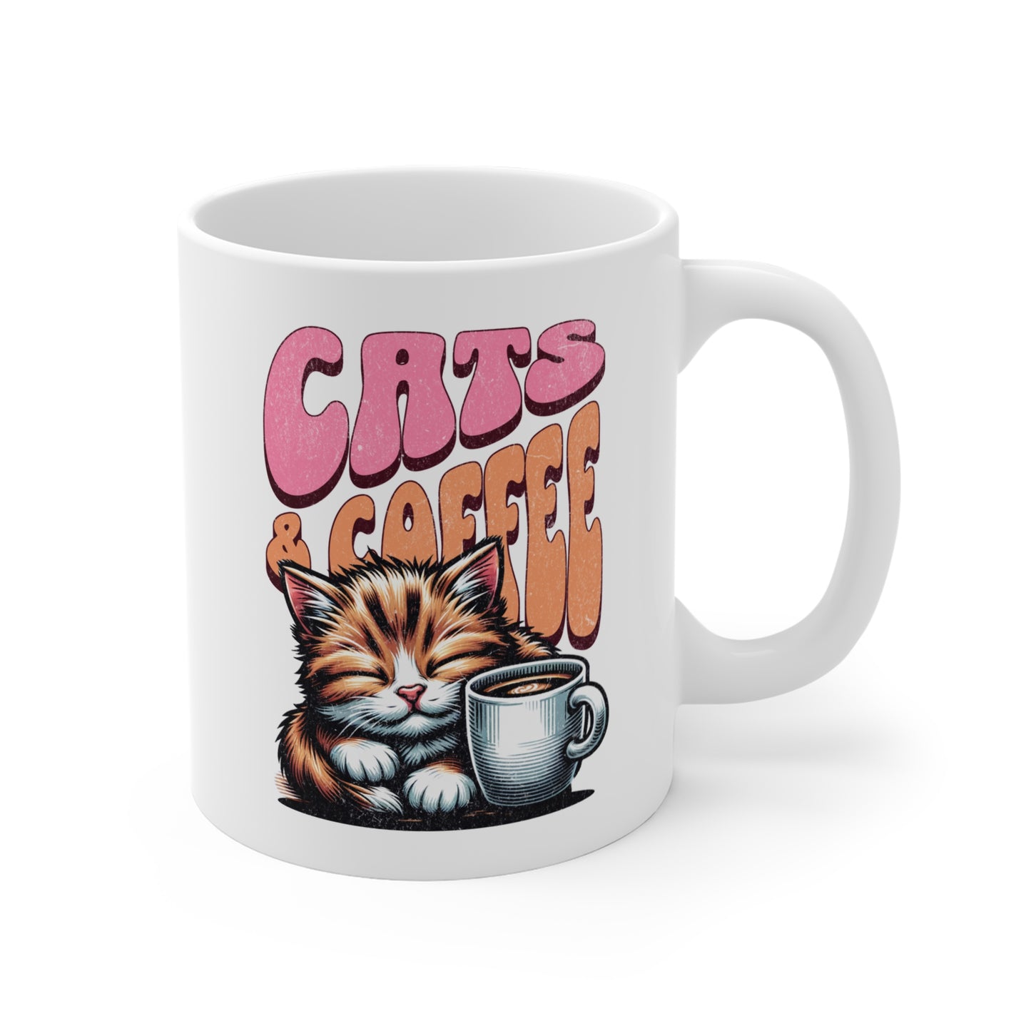 Cute Cats & Coffee Mug, Cat Lover Gift, Coffee Cup, Pet Lover Mug, Cute Animal Design, Gift for Cat Owners - The Curated Shelf