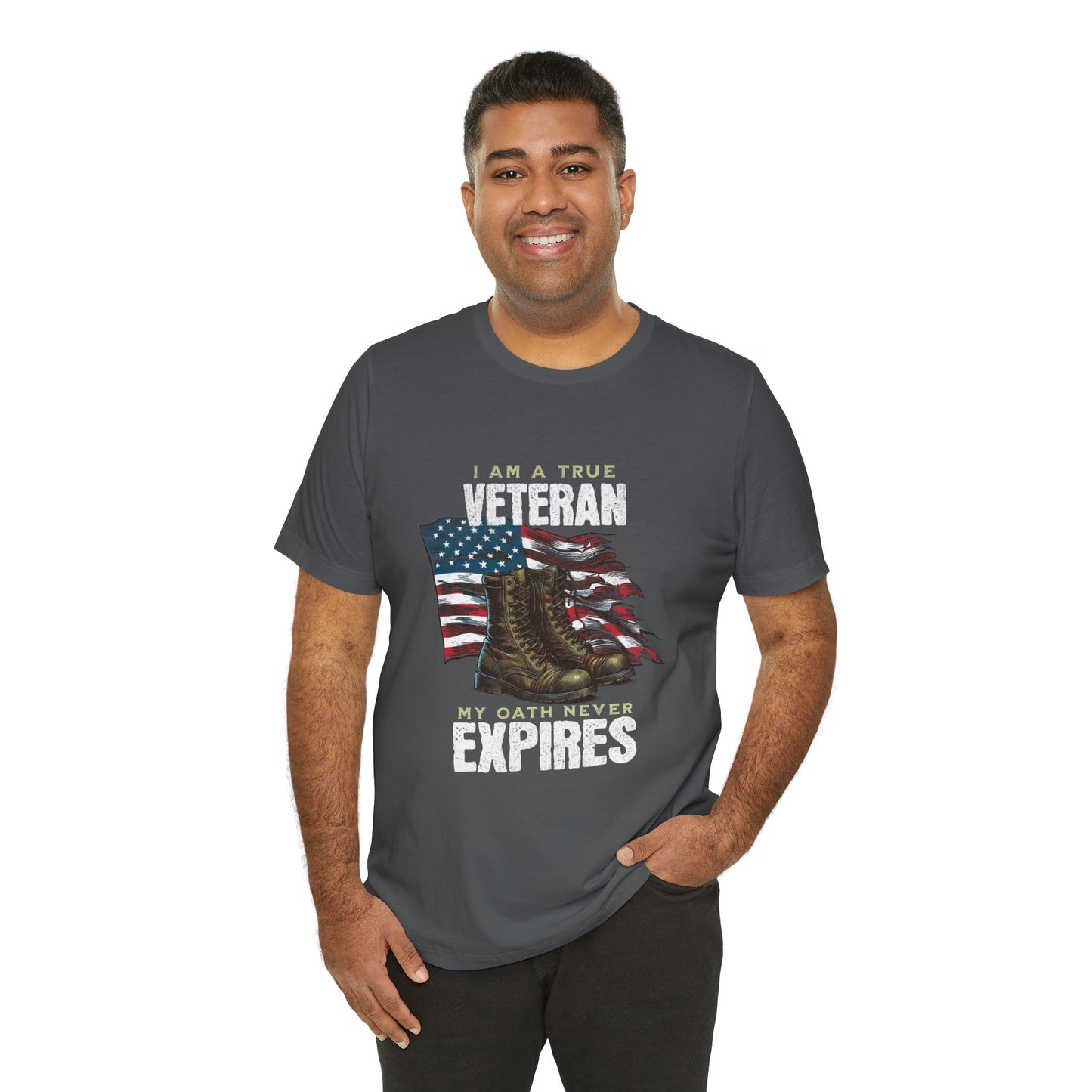 Veteran Tribute Tee, Unisex Military Shirt, Patriotic Short Sleeve T-Shirt, Gift for Veterans, Oath Never Expires Apparel