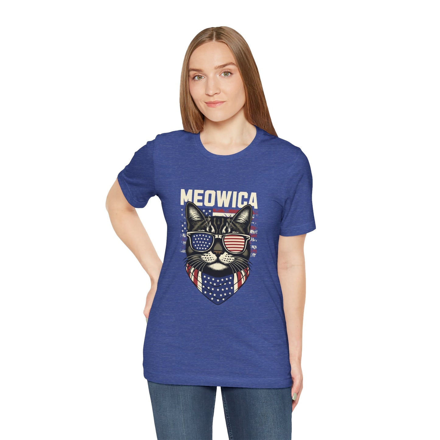 Patriotic Cat T-Shirt, Fun Animal Tee, Unisex Graphic Tee, Fourth of July Shirt, Gift for Cat Lovers, Casual Summer Wear