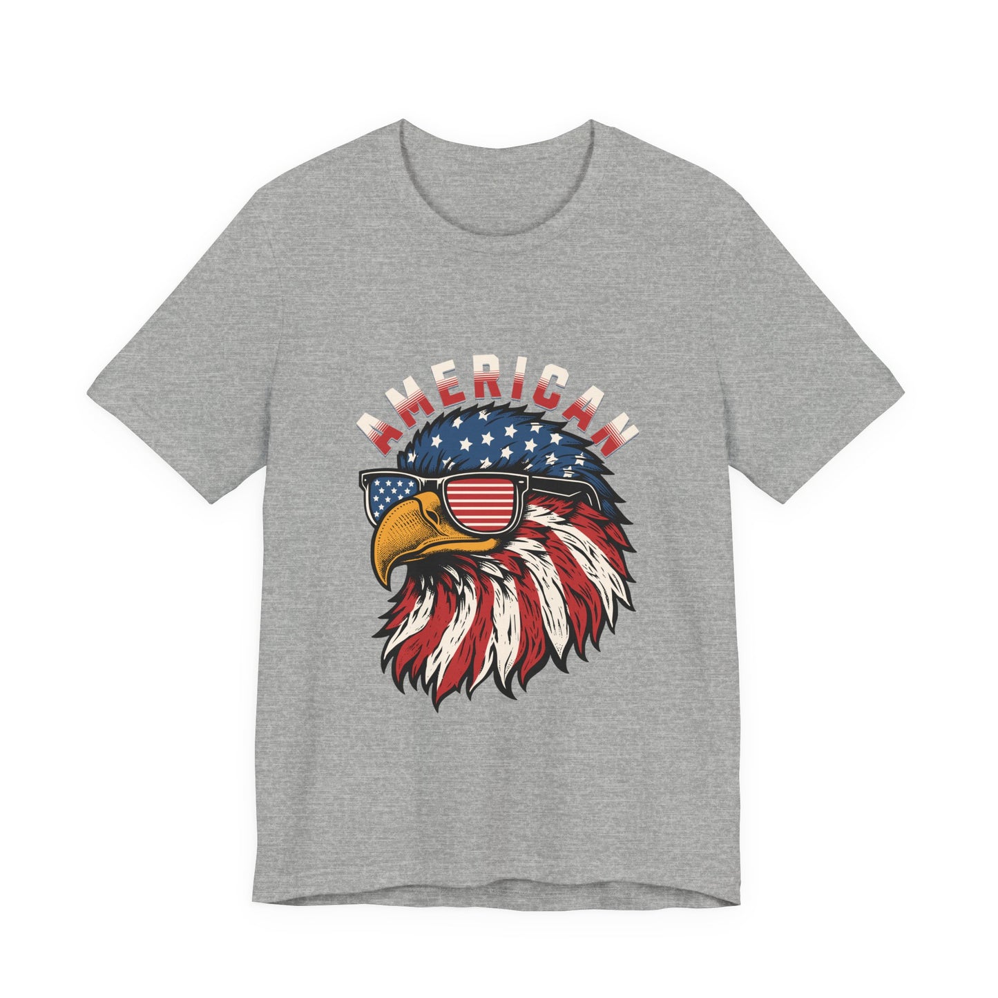 American Eagle Graphic Tee, Patriotic T-Shirt, Unisex Short Sleeve Top, Summer Casual Wear, Fourth of July Shirt, Eagle Lover Gift