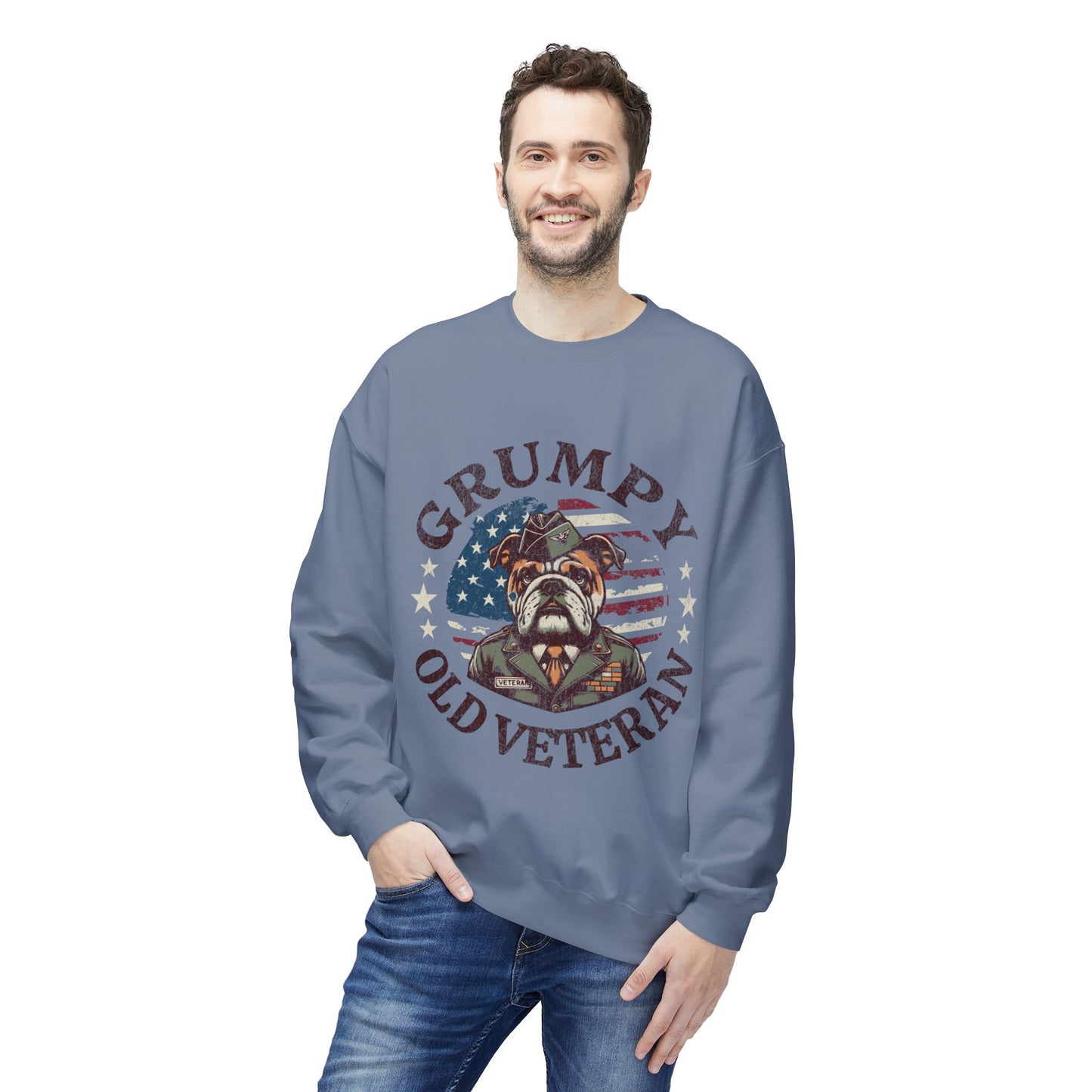 Grumpy Old Veteran Sweatshirt, Cozy Gift for Veterans, Patriotic Apparel, Casual Wear, Holiday Gift Ideas