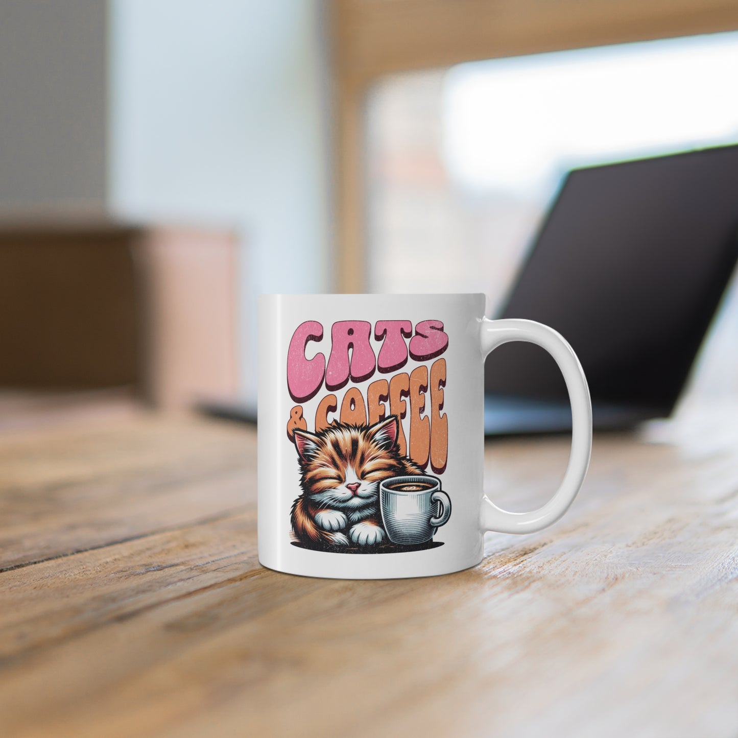 Cute Cats & Coffee Mug, Cat Lover Gift, Coffee Cup, Pet Lover Mug, Cute Animal Design, Gift for Cat Owners - The Curated Shelf