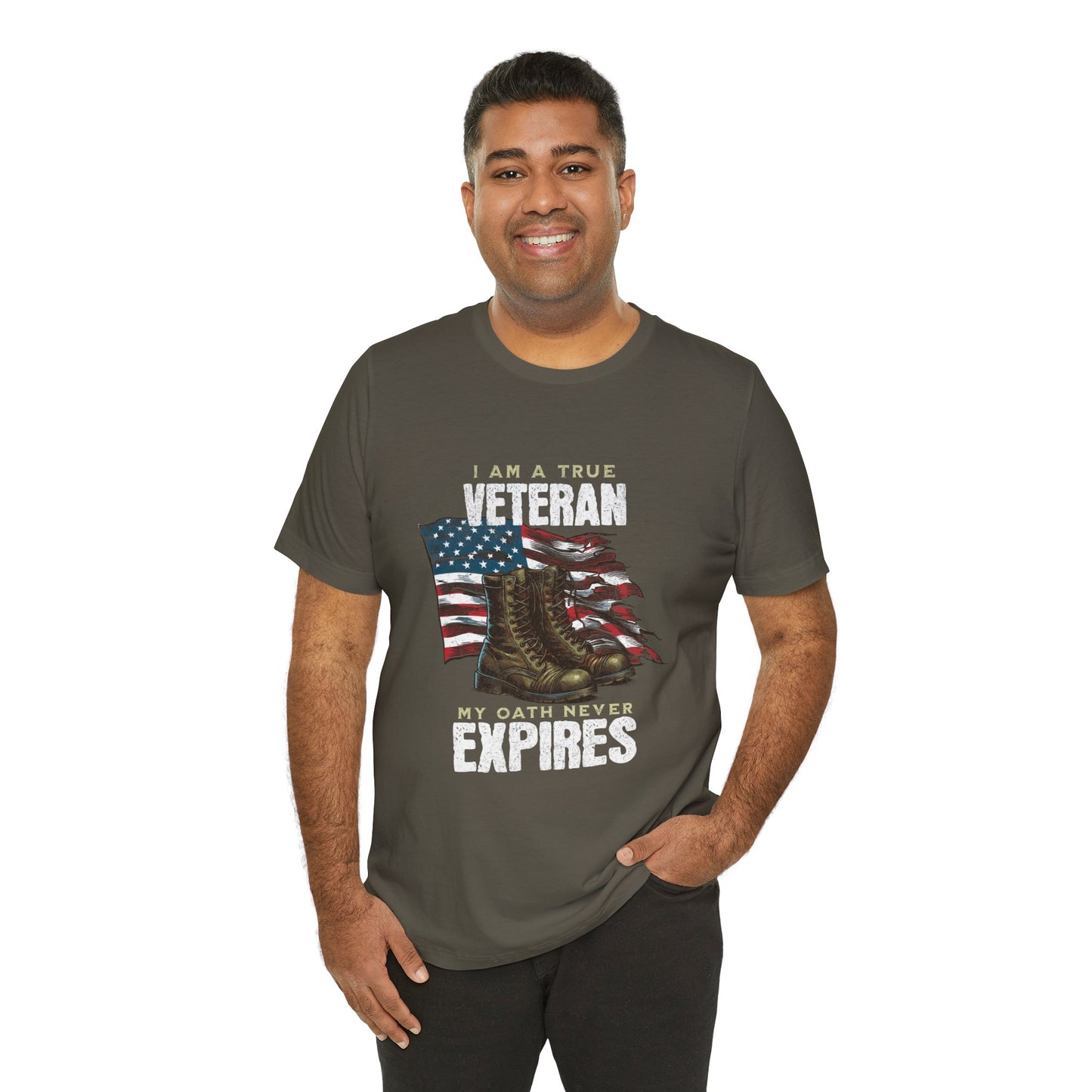 Veteran Tribute Tee, Unisex Military Shirt, Patriotic Short Sleeve T-Shirt, Gift for Veterans, Oath Never Expires Apparel