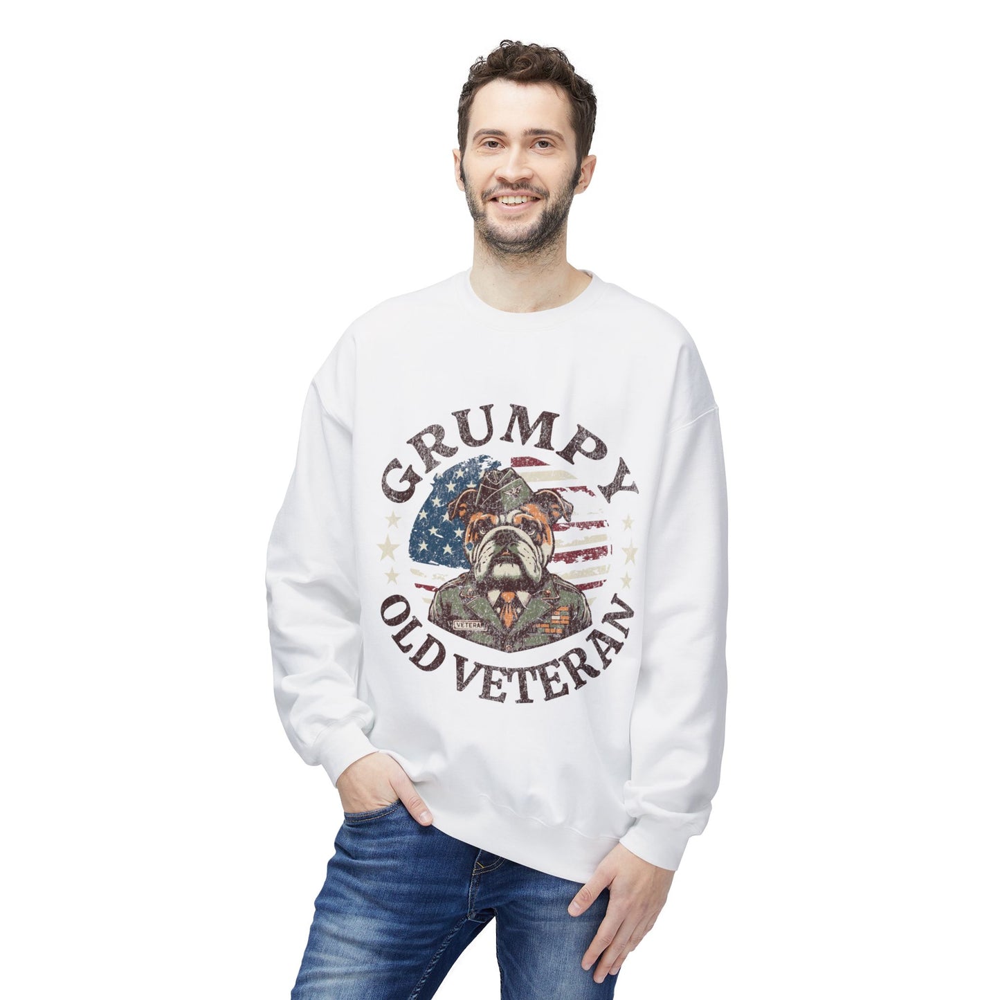 Grumpy Old Veteran Sweatshirt, Cozy Gift for Veterans, Patriotic Apparel, Casual Wear, Holiday Gift Ideas