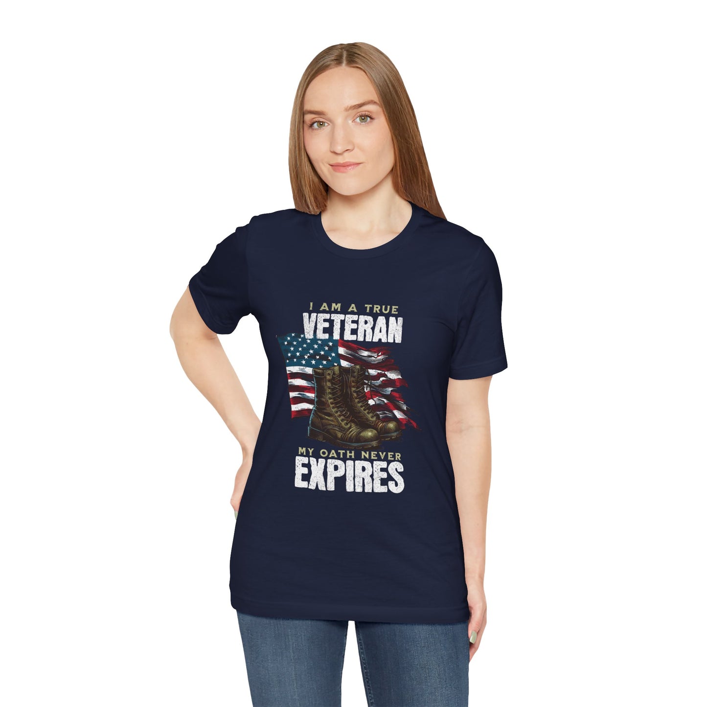 Veteran Tribute Tee, Unisex Military Shirt, Patriotic Short Sleeve T-Shirt, Gift for Veterans, Oath Never Expires Apparel