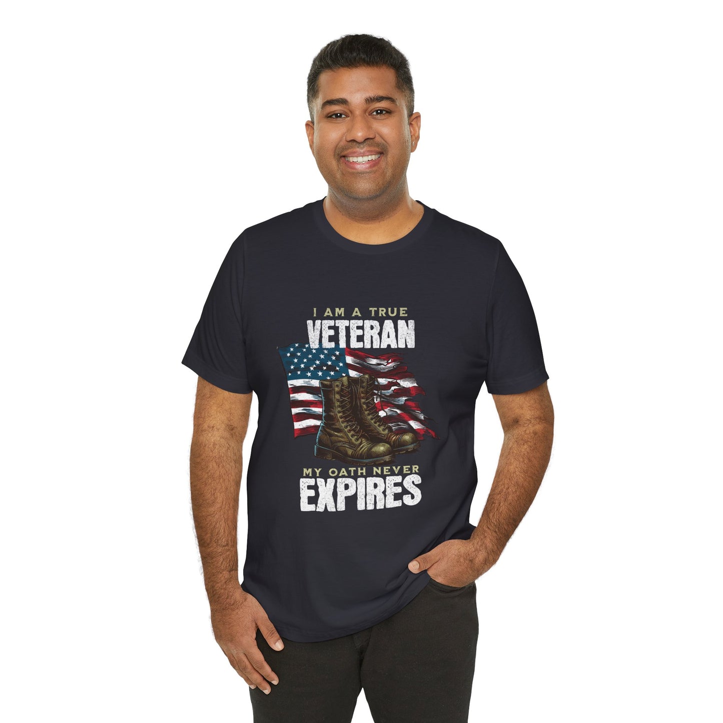 Veteran Tribute Tee, Unisex Military Shirt, Patriotic Short Sleeve T-Shirt, Gift for Veterans, Oath Never Expires Apparel
