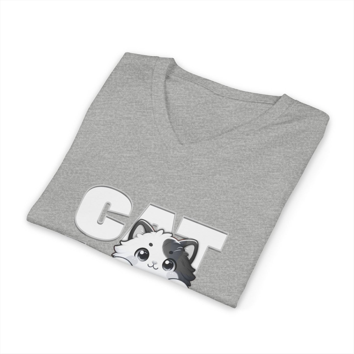 Adorable Cat Lovers Unisex Jersey V-Neck Tee, Cute Cat Shirt, Gift for Cat Owners, Pet Lover Apparel, Casual Everyday Wear, Cat-Themed Fashion