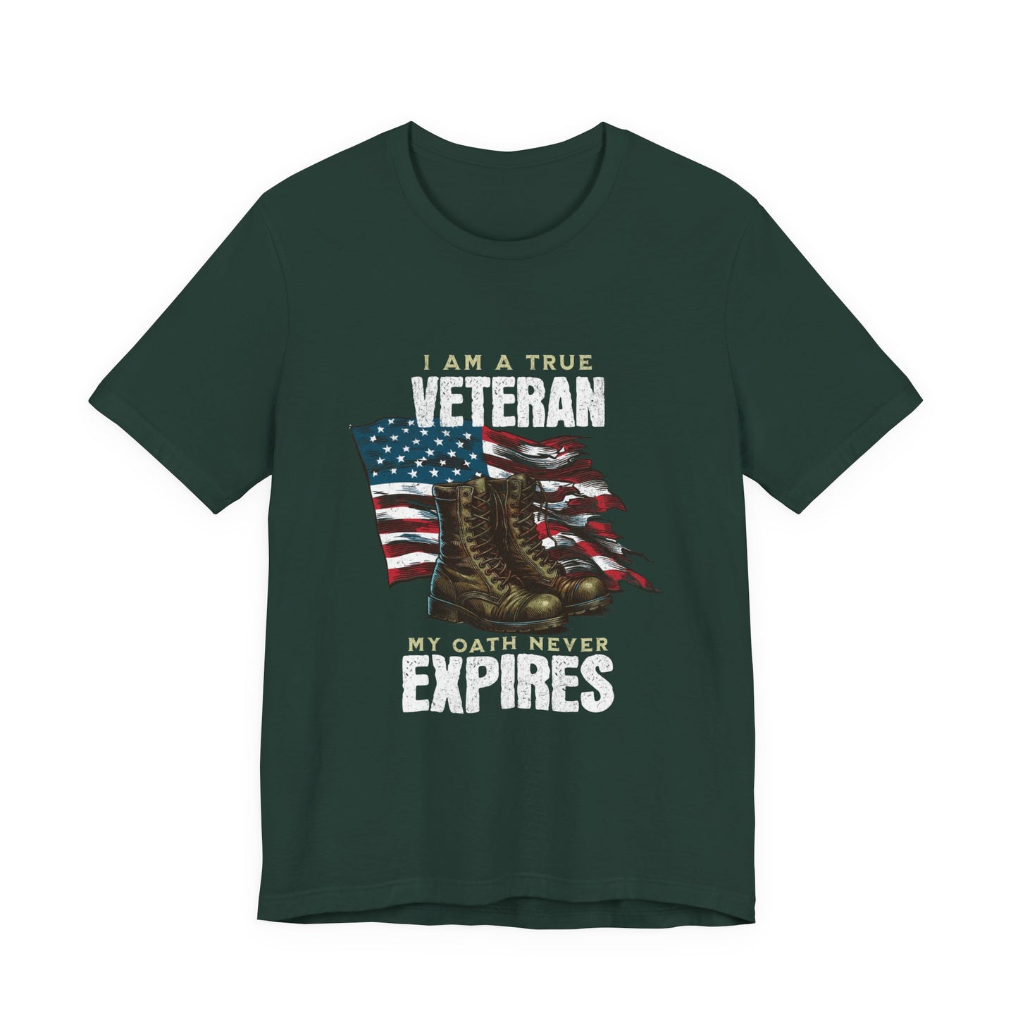 Veteran Tribute Tee, Unisex Military Shirt, Patriotic Short Sleeve T-Shirt, Gift for Veterans, Oath Never Expires Apparel