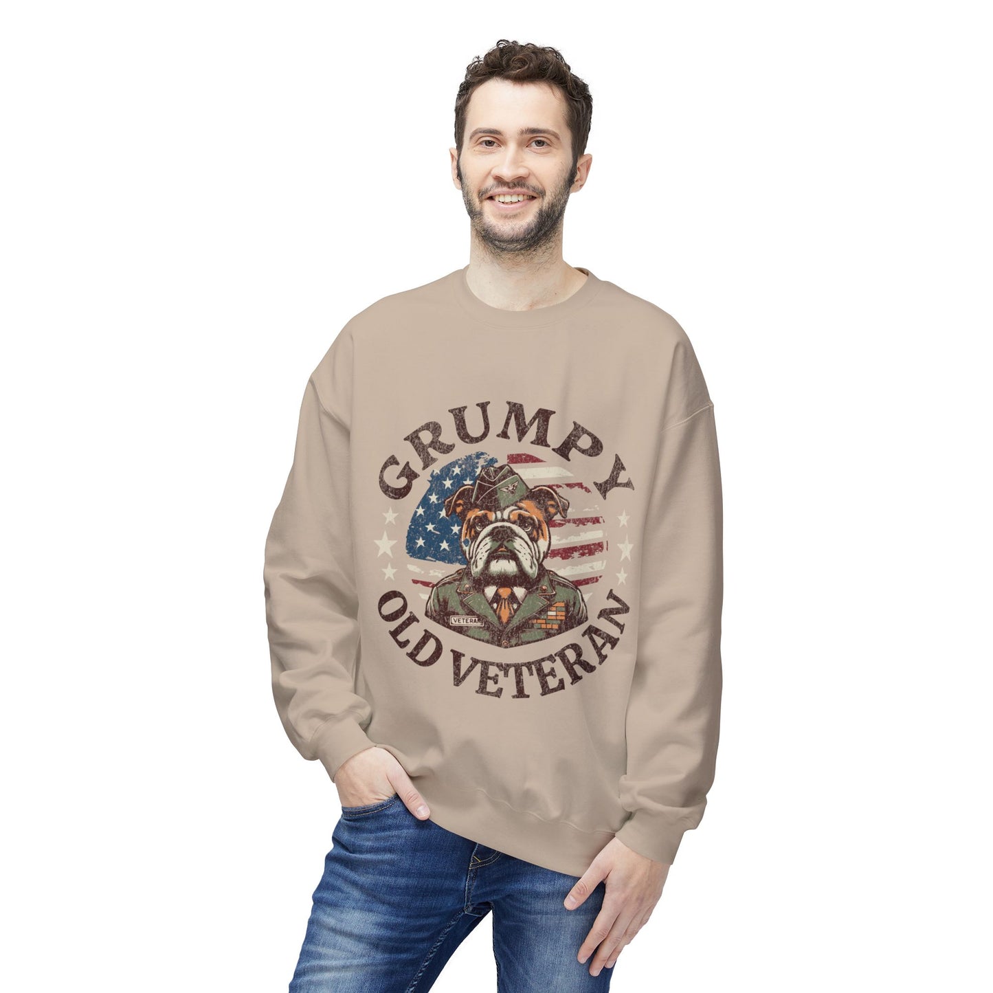 Grumpy Old Veteran Sweatshirt, Cozy Gift for Veterans, Patriotic Apparel, Casual Wear, Holiday Gift Ideas