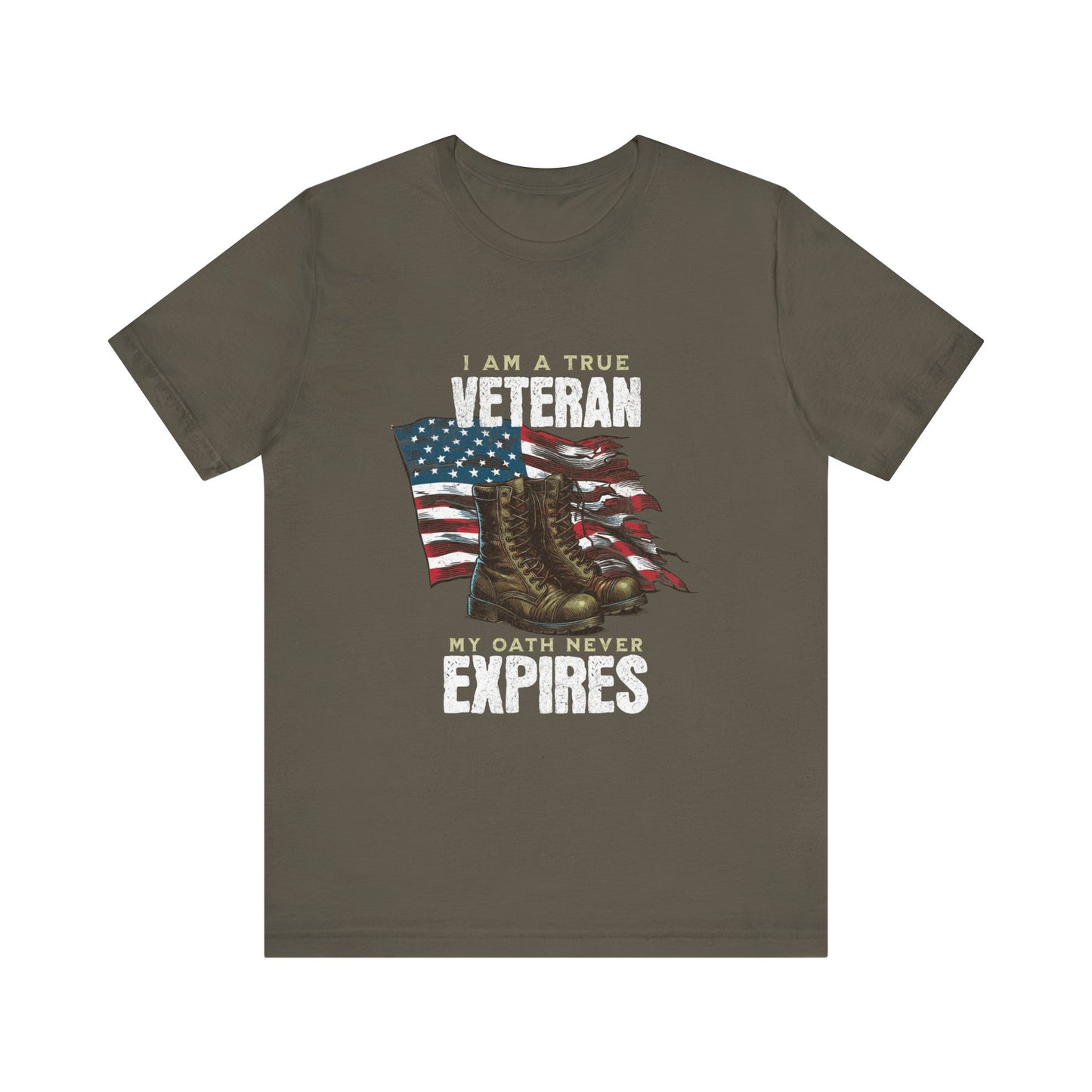 Veteran Tribute Tee, Unisex Military Shirt, Patriotic Short Sleeve T-Shirt, Gift for Veterans, Oath Never Expires Apparel