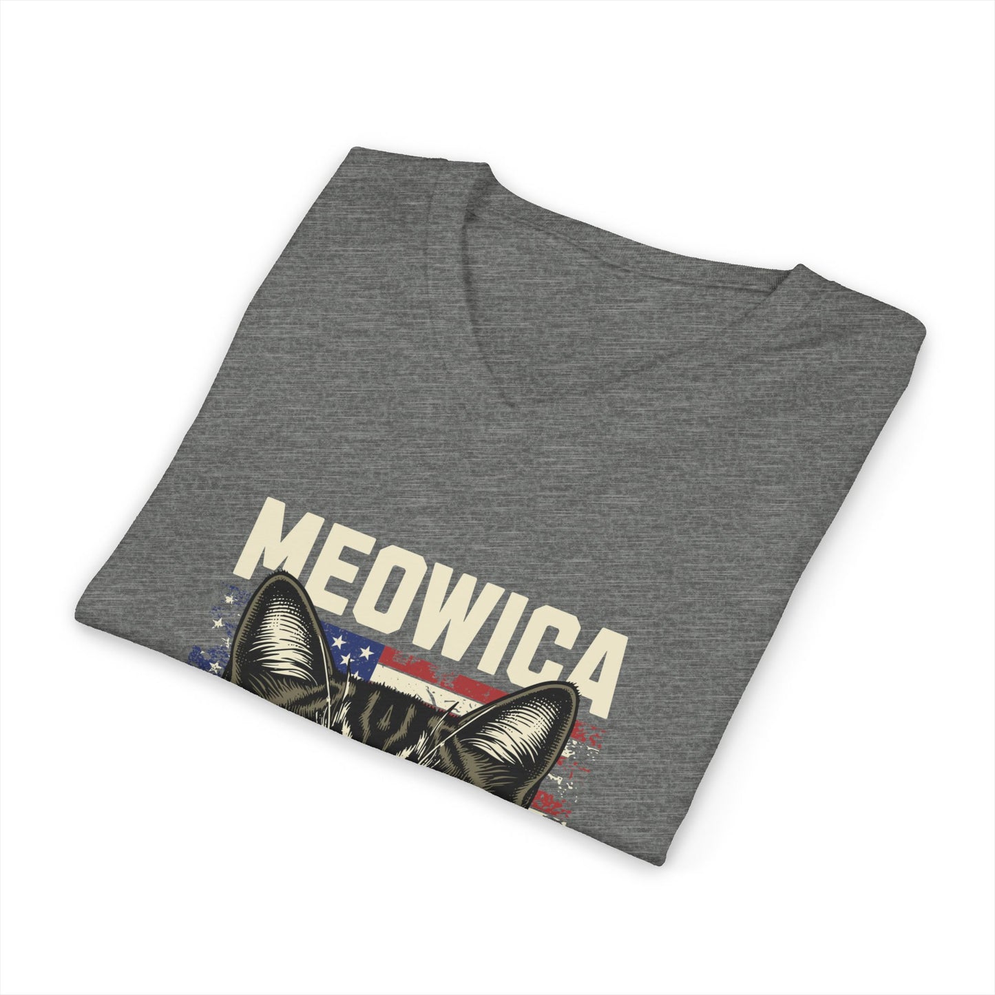Patriotic Cat V-Neck Tee, Fun Animal T-Shirt, Unisex Style, Perfect for Fourth of July, Gift for Cat Lovers, Casual Summer Wear