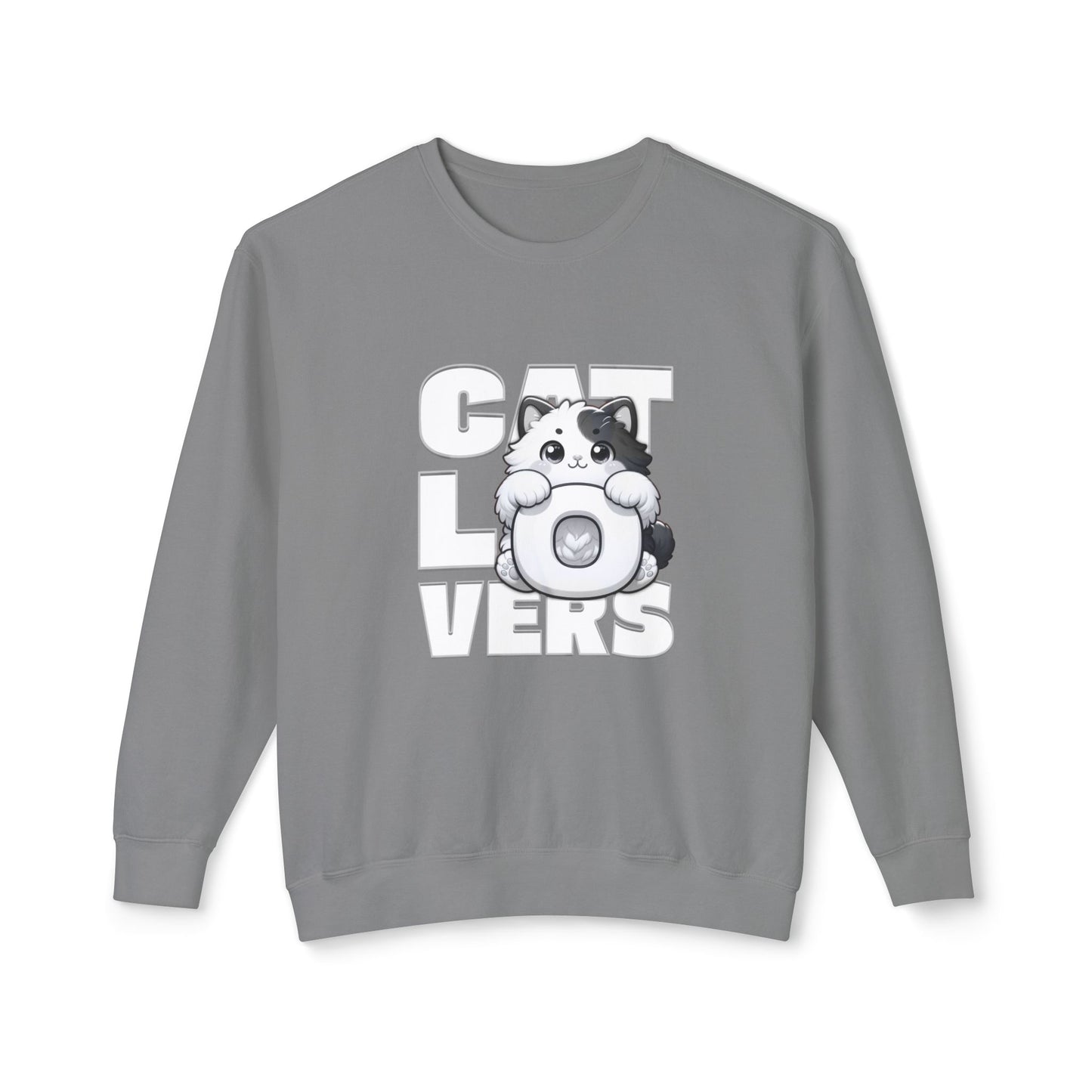 Cat Lovers Unisex Lightweight Crewneck Sweatshirt, Cute Pet Sweatshirt, Gift for Cat Owners, Cozy Apparel, Animal Lover Clothing