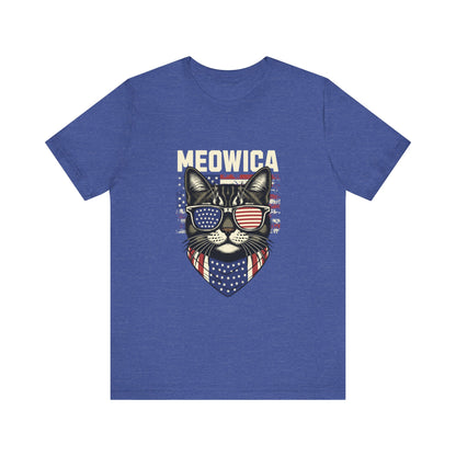 Patriotic Cat T-Shirt, Fun Animal Tee, Unisex Graphic Tee, Fourth of July Shirt, Gift for Cat Lovers, Casual Summer Wear