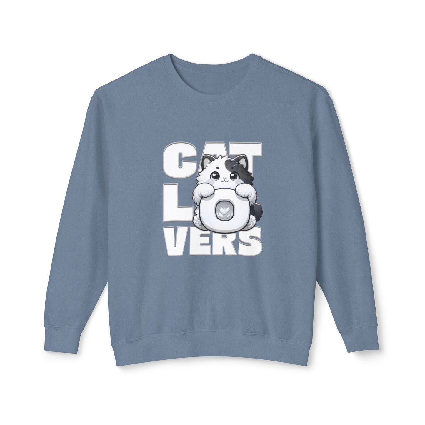 Cat Lovers Unisex Lightweight Crewneck Sweatshirt, Cute Pet Sweatshirt, Gift for Cat Owners, Cozy Apparel, Animal Lover Clothing