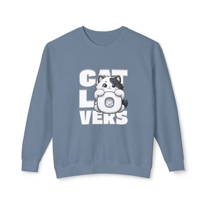 Cat Lovers Unisex Lightweight Crewneck Sweatshirt, Cute Pet Sweatshirt, Gift for Cat Owners, Cozy Apparel, Animal Lover Clothing
