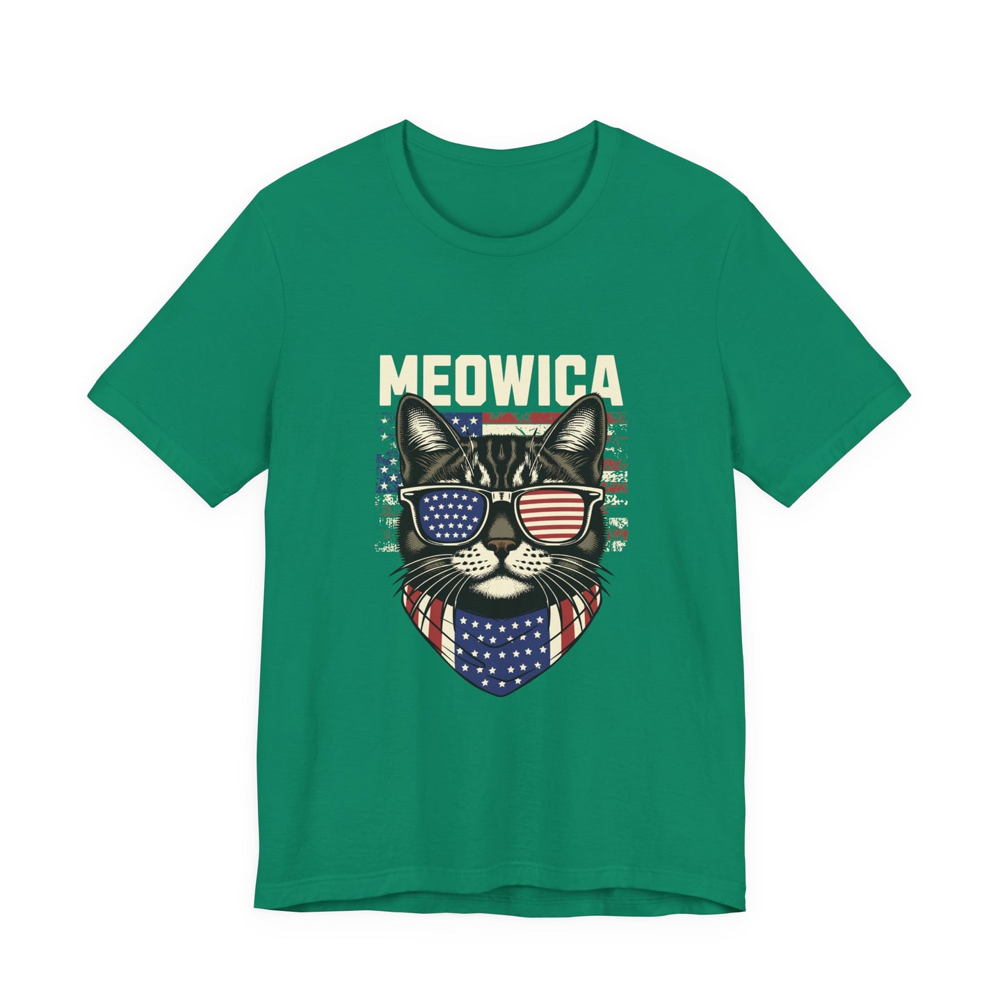 Patriotic Cat T-Shirt, Fun Animal Tee, Unisex Graphic Tee, Fourth of July Shirt, Gift for Cat Lovers, Casual Summer Wear