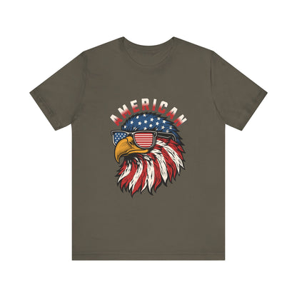 American Eagle Graphic Tee, Patriotic T-Shirt, Unisex Short Sleeve Top, Summer Casual Wear, Fourth of July Shirt, Eagle Lover Gift
