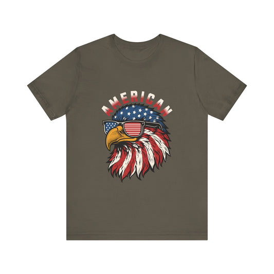 American Eagle Graphic Tee, Patriotic T-Shirt, Unisex Short Sleeve Top, Summer Casual Wear, Fourth of July Shirt, Eagle Lover Gift