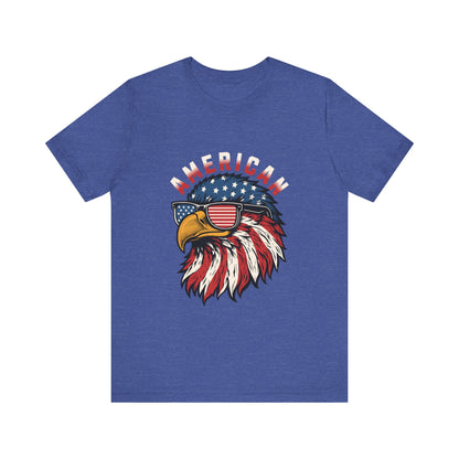 American Eagle Graphic Tee, Patriotic T-Shirt, Unisex Short Sleeve Top, Summer Casual Wear, Fourth of July Shirt, Eagle Lover Gift