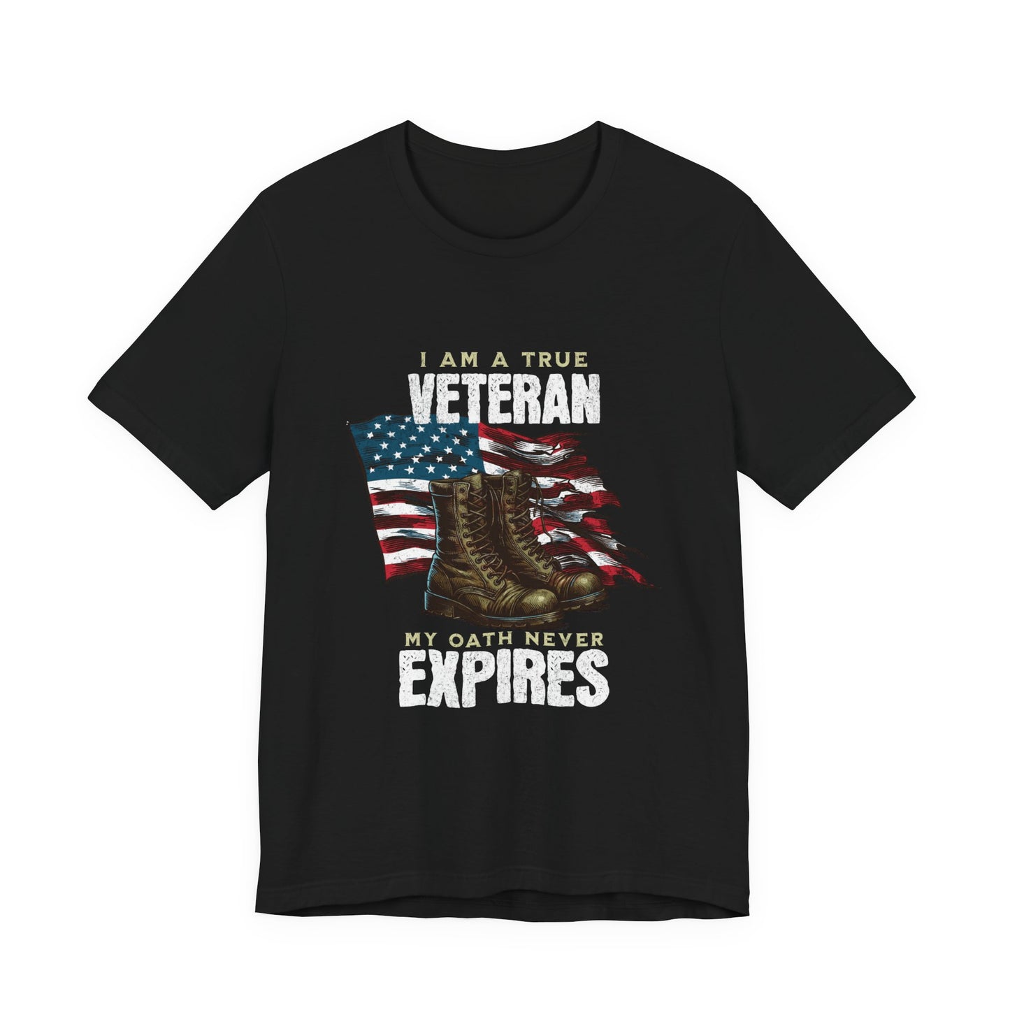 Veteran Tribute Tee, Unisex Military Shirt, Patriotic Short Sleeve T-Shirt, Gift for Veterans, Oath Never Expires Apparel