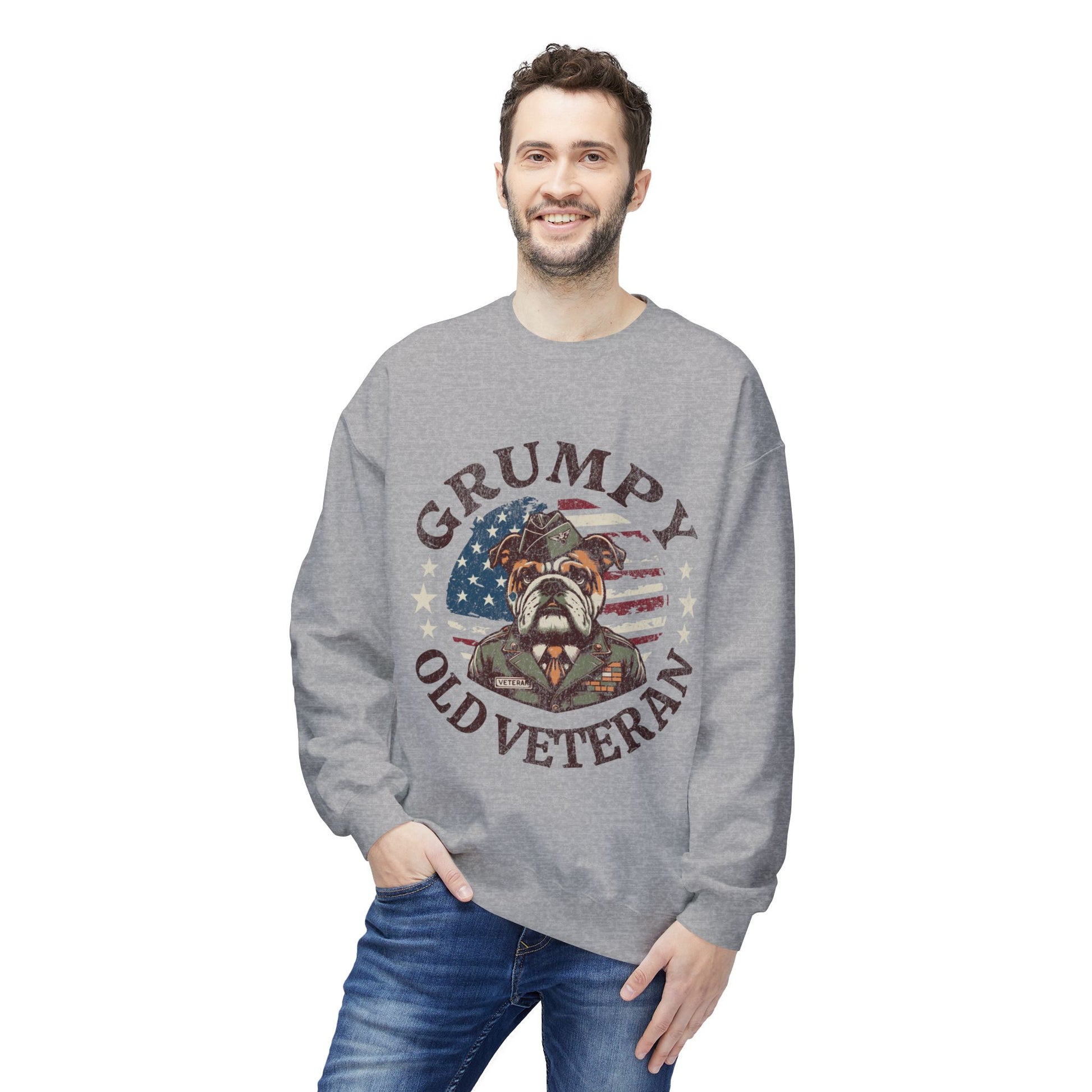 Grumpy Old Veteran Sweatshirt, Cozy Gift for Veterans, Patriotic Apparel, Casual Wear, Holiday Gift Ideas - The Curated Shelf