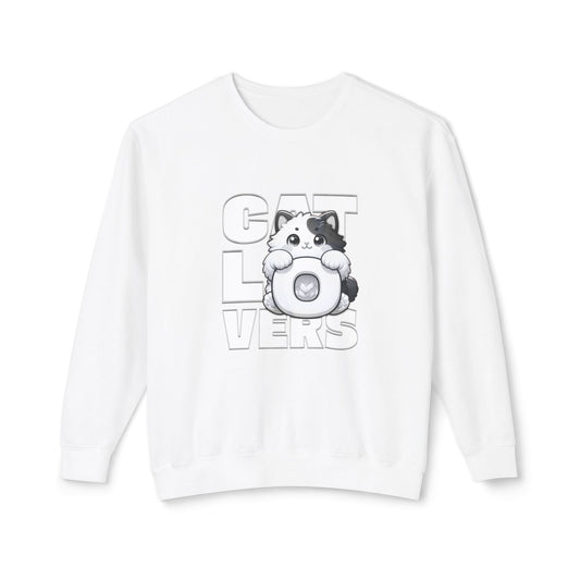 Cat Lovers Unisex Lightweight Crewneck Sweatshirt, Cute Pet Sweatshirt, Gift for Cat Owners, Cozy Apparel, Animal Lover Clothing