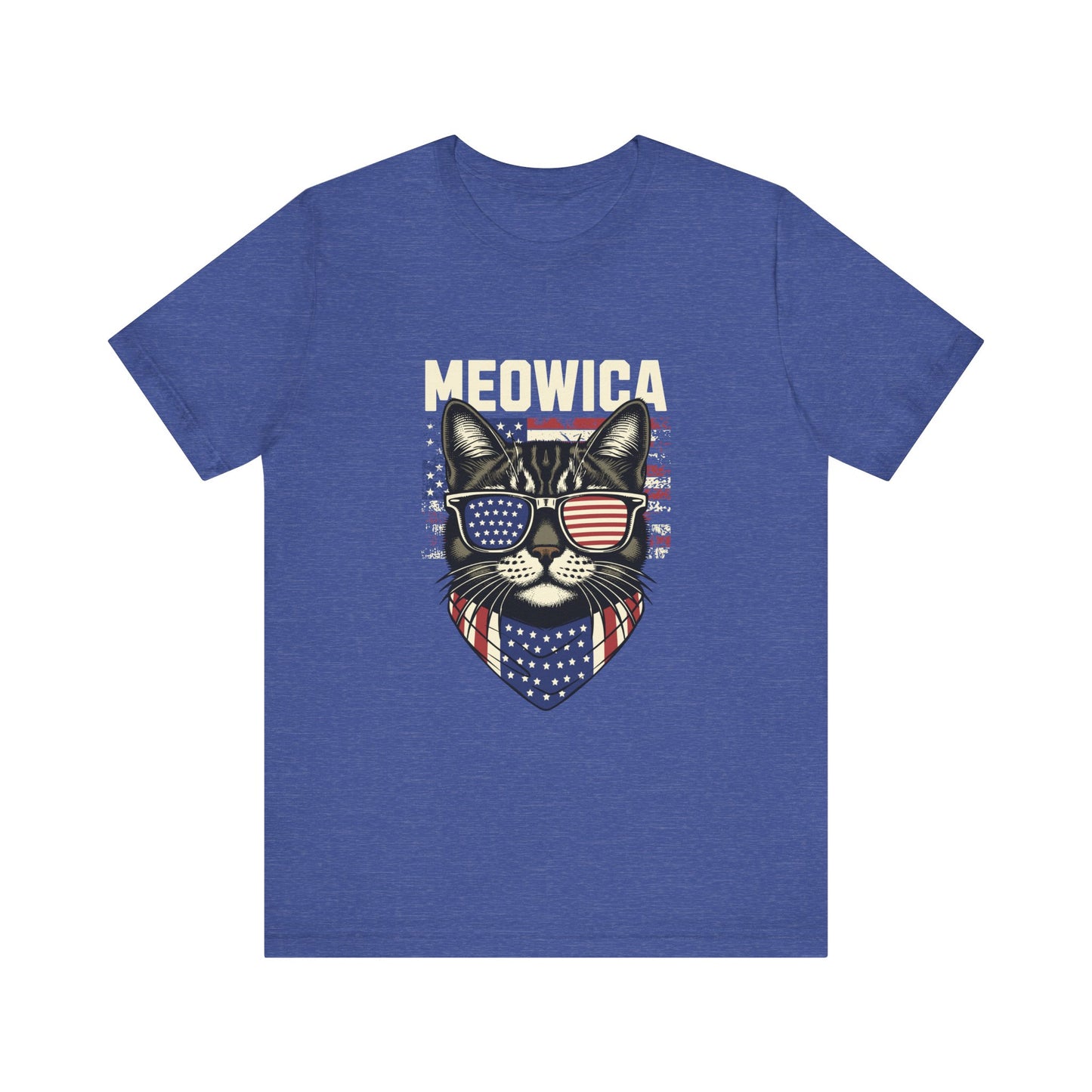 Patriotic Cat T-Shirt, Fun Animal Tee, Unisex Graphic Tee, Fourth of July Shirt, Gift for Cat Lovers, Casual Summer Wear