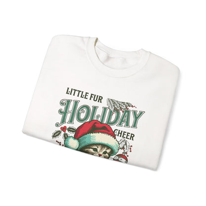 Christmas Cat Sweatshirt, Holiday Cheer Crewneck, Furry Festive Apparel, Gifts for Cat Lovers, Unisex Winter Wear
