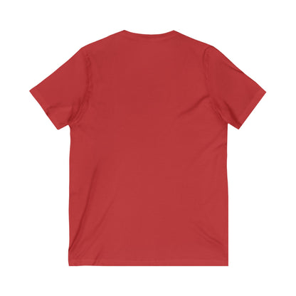 Cute Cat & Coffee Tee, Cat Lover Gift, Unisex V-Neck T-Shirt, Relaxed Vibe, Perfect for Coffee Lovers, Gift for Cat Parents