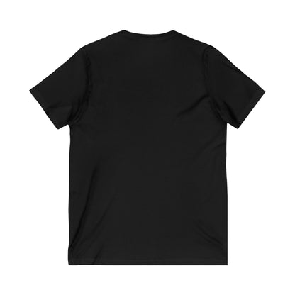 Cute Cat & Coffee Tee, Cat Lover Gift, Unisex V-Neck T-Shirt, Relaxed Vibe, Perfect for Coffee Lovers, Gift for Cat Parents