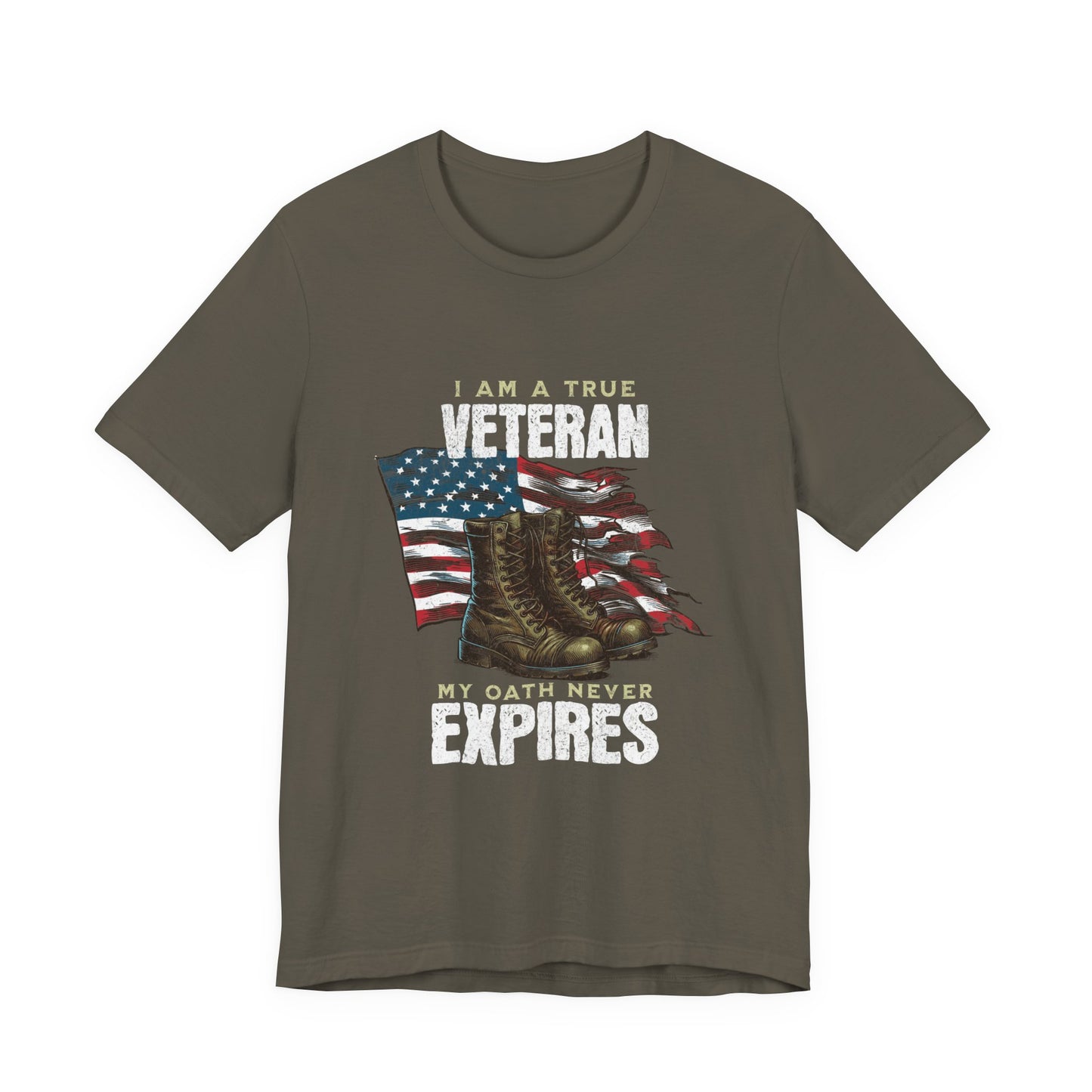 Veteran Tribute Tee, Unisex Military Shirt, Patriotic Short Sleeve T-Shirt, Gift for Veterans, Oath Never Expires Apparel