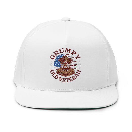 Grumpy Old Veteran Snapback Cap | Embroidered Hat for Veterans | Military Gifts | Dad Hat | Patriotic Apparel | Custom Caps