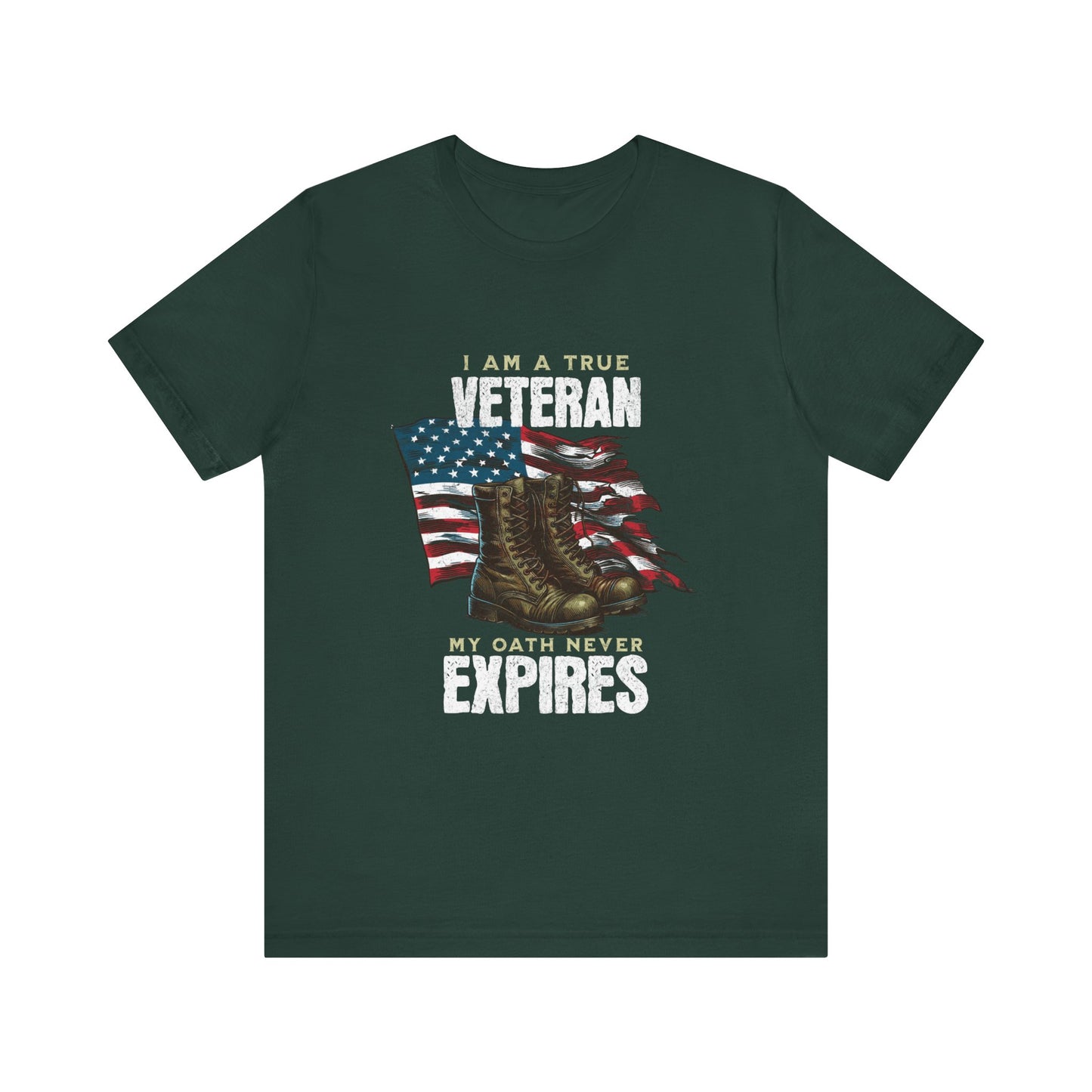 Veteran Tribute Tee, Unisex Military Shirt, Patriotic Short Sleeve T-Shirt, Gift for Veterans, Oath Never Expires Apparel