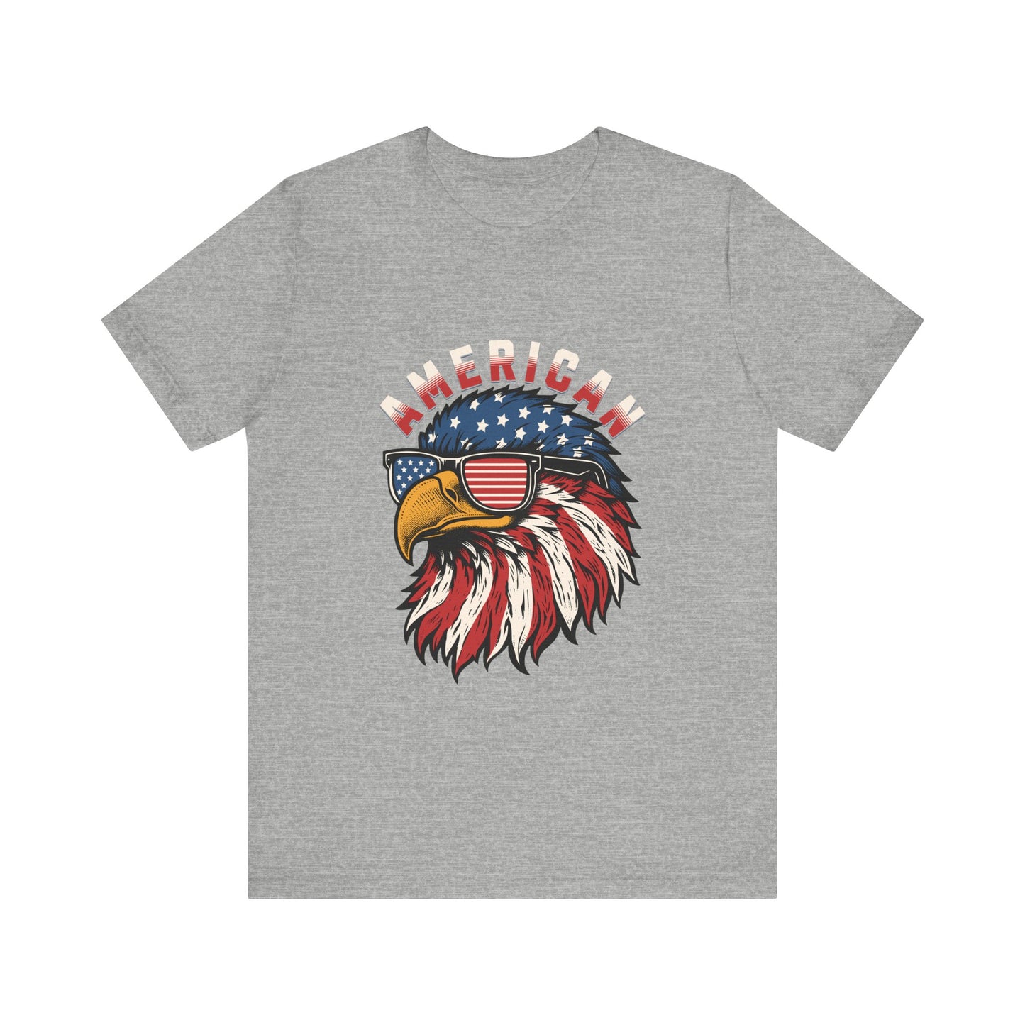 American Eagle Graphic Tee, Patriotic T-Shirt, Unisex Short Sleeve Top, Summer Casual Wear, Fourth of July Shirt, Eagle Lover Gift