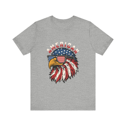 American Eagle Graphic Tee, Patriotic T-Shirt, Unisex Short Sleeve Top, Summer Casual Wear, Fourth of July Shirt, Eagle Lover Gift