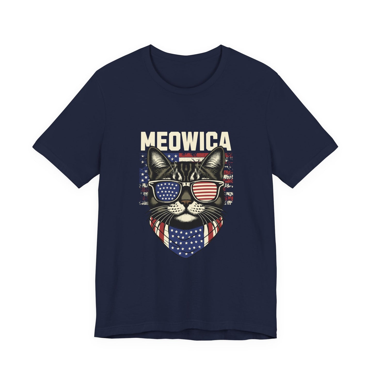Patriotic Cat T-Shirt, Fun Animal Tee, Unisex Graphic Tee, Fourth of July Shirt, Gift for Cat Lovers, Casual Summer Wear