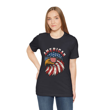 American Eagle Graphic Tee, Patriotic T-Shirt, Unisex Short Sleeve Top, Summer Casual Wear, Fourth of July Shirt, Eagle Lover Gift