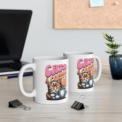 Cute Cats & Coffee Mug, Cat Lover Gift, Coffee Cup, Pet Lover Mug, Cute Animal Design, Gift for Cat Owners - The Curated Shelf