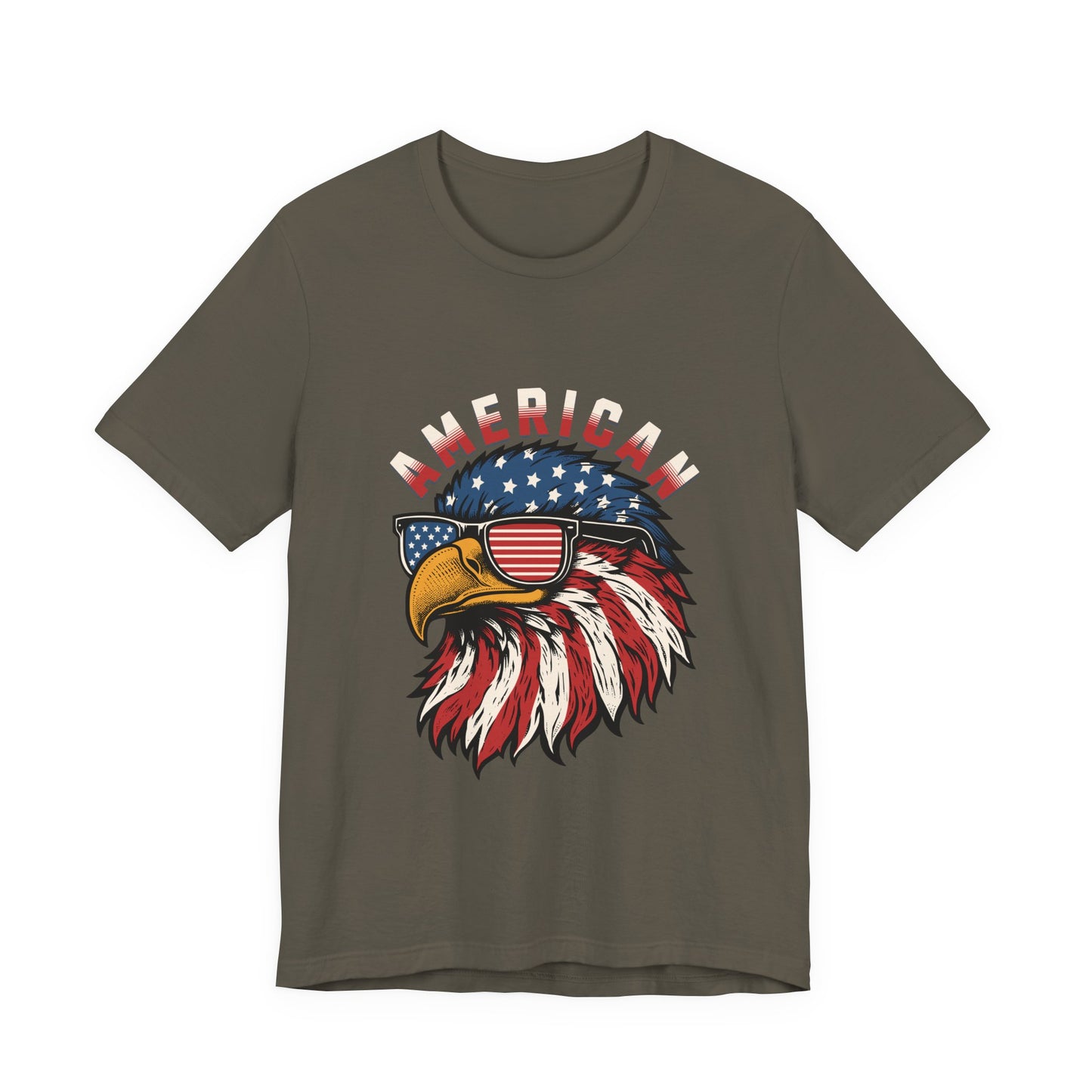 American Eagle Graphic Tee, Patriotic T-Shirt, Unisex Short Sleeve Top, Summer Casual Wear, Fourth of July Shirt, Eagle Lover Gift