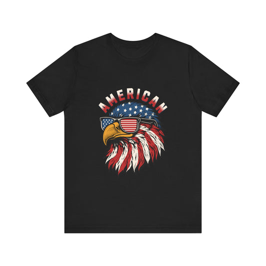 American Eagle Graphic Tee, Patriotic T-Shirt, Unisex Short Sleeve Top, Summer Casual Wear, Fourth of July Shirt, Eagle Lover Gift