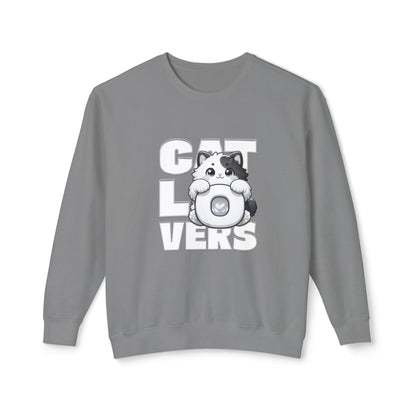 Cat Lovers Unisex Lightweight Crewneck Sweatshirt, Cute Pet Sweatshirt, Gift for Cat Owners, Cozy Apparel, Animal Lover Clothing