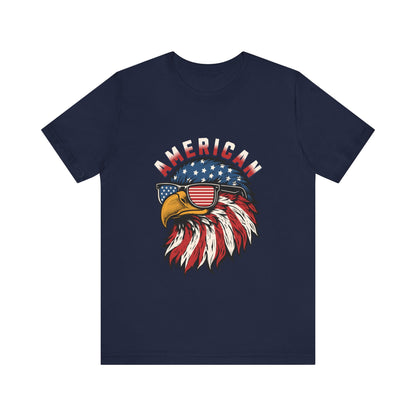 American Eagle Graphic Tee, Patriotic T-Shirt, Unisex Short Sleeve Top, Summer Casual Wear, Fourth of July Shirt, Eagle Lover Gift