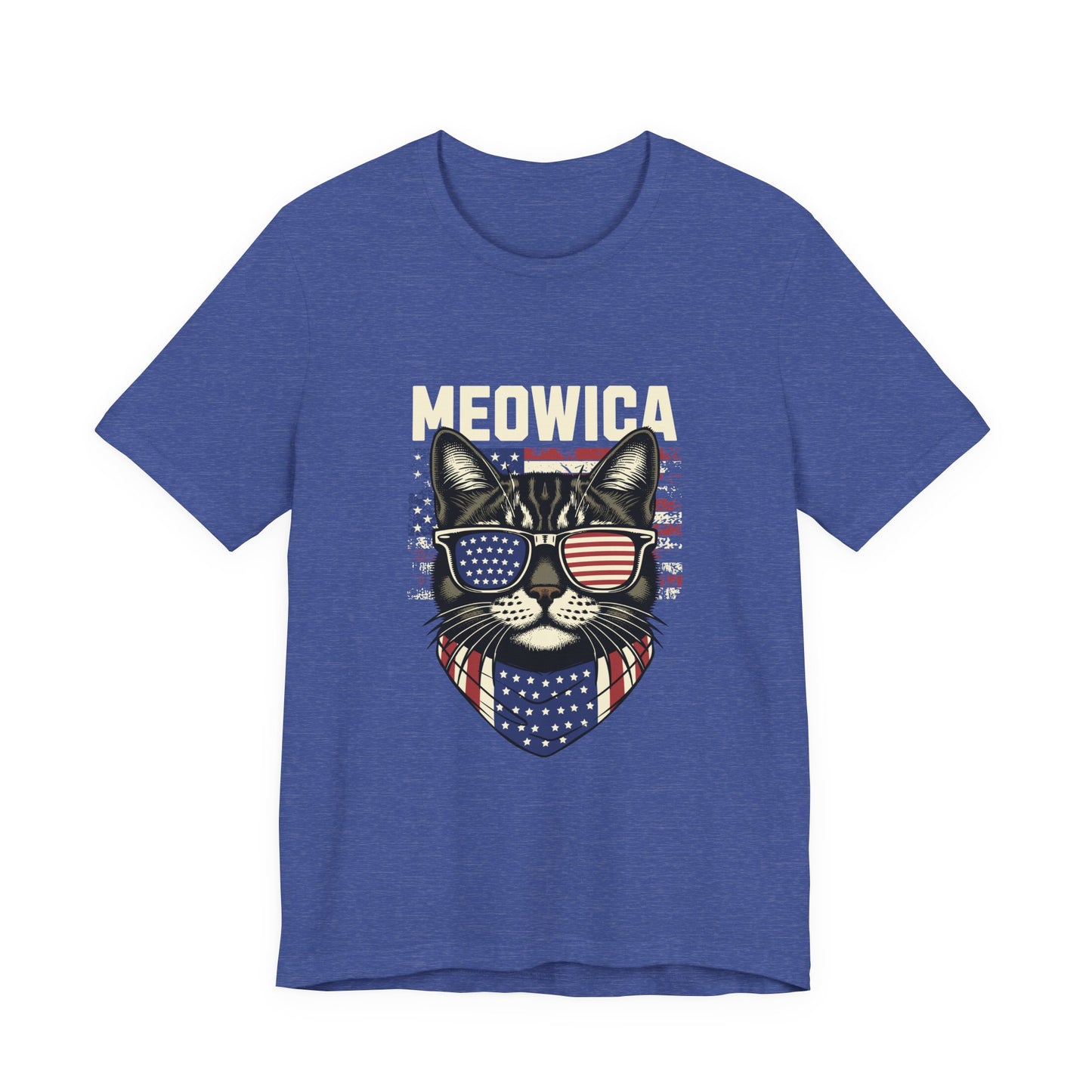 Patriotic Cat T-Shirt, Fun Animal Tee, Unisex Graphic Tee, Fourth of July Shirt, Gift for Cat Lovers, Casual Summer Wear