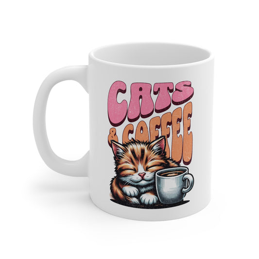 Cute Cats & Coffee Mug, Cat Lover Gift, Coffee Cup, Pet Lover Mug, Cute Animal Design, Gift for Cat Owners - The Curated Shelf