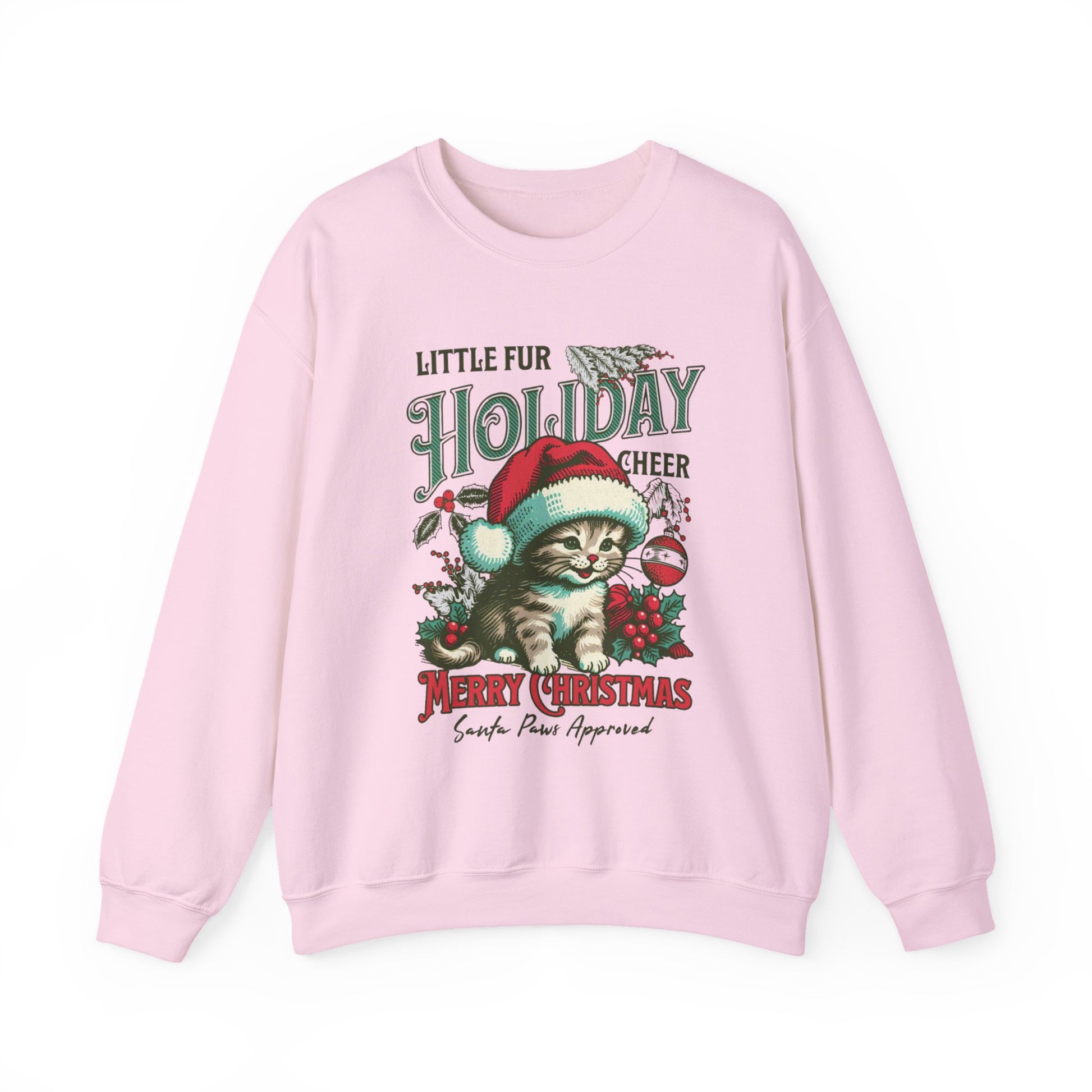 Christmas Cat Sweatshirt, Holiday Cheer Crewneck, Furry Festive Apparel, Gifts for Cat Lovers, Unisex Winter Wear - The Curated Shelf