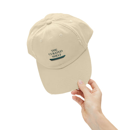 Unisex Distressed Cap with 'The Curated Shelf' Design - Casual Style for Everyday Wear, Perfect Gift for Friends, Athletes, Birthdays, [...]