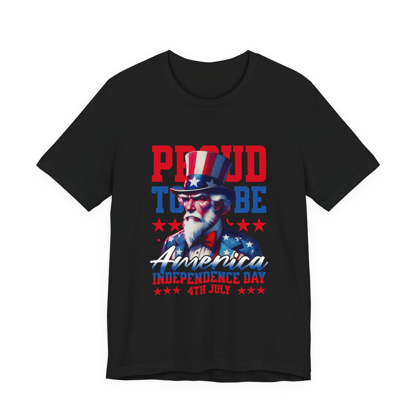 Proud to Be American Independence Day Tee, Patriotic T-Shirt, 4th of July Shirt, Unisex Jersey Tee, Red White Blue Graphic Tee
